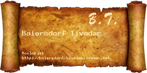Baiersdorf Tivadar névjegykártya